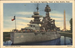 The Grand Old Battleship "Texas" at Rest Houston, TX Postcard Postcard Postcard