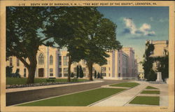 Virginia Military Institute - South View of Barracks Lexington, VA Postcard Postcard Postcard