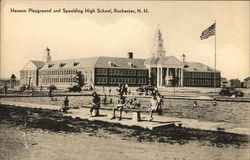 Hanson Playground and Spaulding High School Postcard