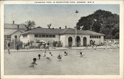 Swimming Pool in Recreation Park Postcard