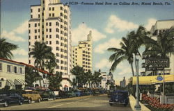 Hotel Row on Collins Avenue Postcard