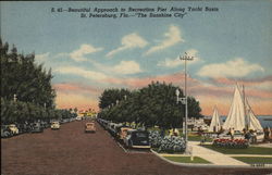 Beautiful Approach to Recreation Pier Along Yacht Basin St. Petersburg, FL Postcard Postcard Postcard