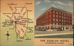 The Dunlap Hotel Jacksonville, IL Postcard Postcard Postcard