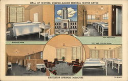 Hall of Waters, Sulpho-Saline Mineral Water Baths Postcard