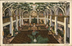 Grand Lobby at New Hotel Jefferson St. Louis, MO Postcard Postcard Postcard