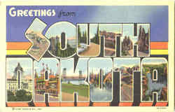 Greetings From South Dakota Postcard