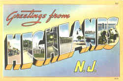 Greetings From Highlands New Jersey Postcard Postcard