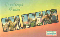 Greetings From Oklahoma Postcard