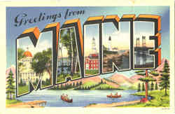 Greetings From Maine Postcard Postcard