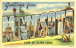 Greetings From Minnesota Postcard