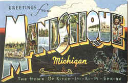 Greetings From Manistique Michigan Postcard Postcard