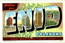 Greetings From Enid Postcard