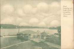 Boat landing at lake Quinsigamond Postcard