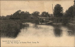 The Bridge at Porters Pond Corry, PA Postcard Postcard Postcard