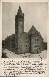 City Hall Cincinnati, OH Postcard Postcard Postcard