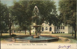 Fountain - Court House Park Postcard