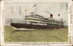 Whaleback Steamer "Christopher Columbus" Steamers Postcard Postcard Postcard