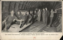 Hudson and Manhattan Railroad Company Tunnel Trains, Railroad Postcard Postcard Postcard