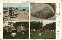 Site of the Watch Tower and Old Fort, Burial Hill - Plymouth Rock Massachusetts Postcard Postcard Postcard