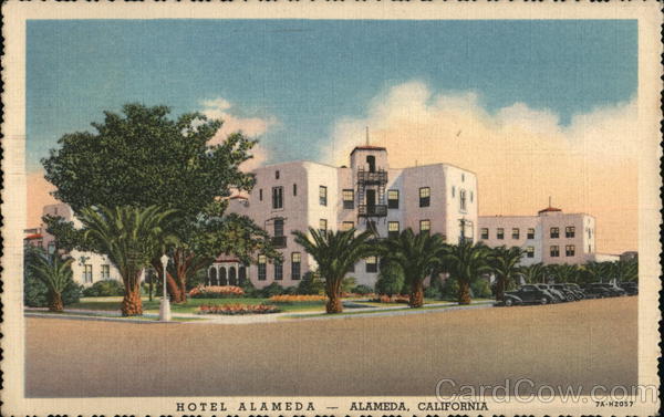 Hotel Alameda, Santa Clara and Broadway California Postcard