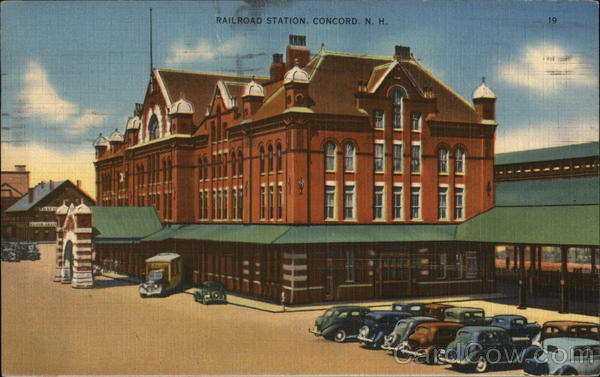 Railroad Station Concord, NH Postcard