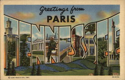 Greetings From Paris, Tennessee Postcard