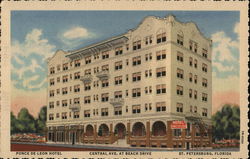 Ponce De Leon Hotel, Central Ave. at Beach Drive Postcard