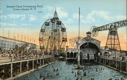 Steeple Chase Swimming Pool, Coney Island New York, NY Postcard Postcard Postcard