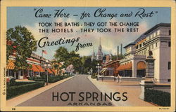 View of Bathhouses Postcard