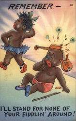 Two Black Children Postcard