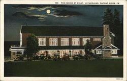 Casino at Night, Lutherland Pocono PInes, PA Postcard Postcard Postcard