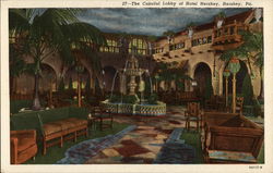 Colorful Lobby of Hotel Hershey Pennsylvania Postcard Postcard Postcard