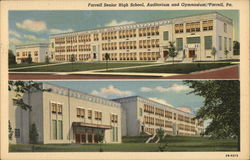 Senior High School Building, Auditorium and Gymnasium Farrell, PA Postcard Postcard Postcard