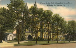 Senior High School, Cor. Second Ave. & Market St. Postcard