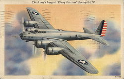 The Army's Largest Flying Fortress Boeing B-17C Postcard