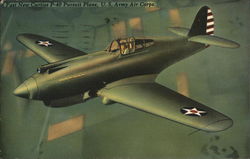 Fast New Curtiss P-40 Pursuit Plane, US Army Air Corps Postcard Postcard Postcard