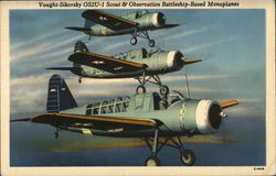 Vought-Sikorsky OS2U-1 Scout & Observation Battleship-Based Monoplanes Navy Postcard Postcard Postcard