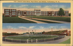 Central Junior-Senior High School and Stadium Postcard