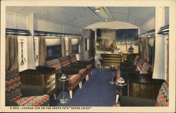 Lounge Car on the Santa Fe's Super Chief Trains, Railroad Postcard Postcard Postcard