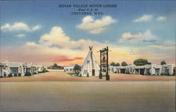 Indian Village Motor Lodges Cheyenne, WY Postcard Postcard Postcard