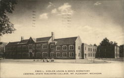 Fred L. Keeler Union & Men's Dormitory, Central State Teachers College Mount Pleasant, MI Postcard Postcard Postcard