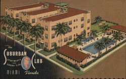 The Suburban Club, Apartments and Cabana Club Postcard