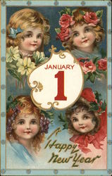 A Happy New Year Children Postcard Postcard Postcard