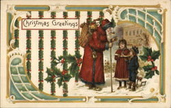 Christmas Greetings Santa Claus Postcard Postcard Postcard