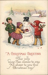 A Christmas Greeting Children Postcard Postcard Postcard