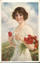 The Lure of the Poppies Women Postcard Postcard Postcard