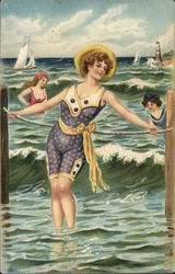 Vintage Bathing Beauties Postcard