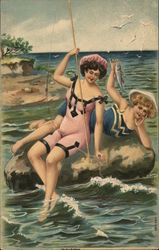 Girls at the Beach Postcard