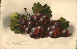 Grapes in Still Life Fruit Postcard Postcard Postcard