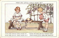 What Are Little Girls Made Of? Nursery Rhymes Postcard Postcard